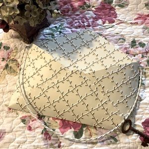 Shabby Chic Cream Tin Envelope with Rustic Key